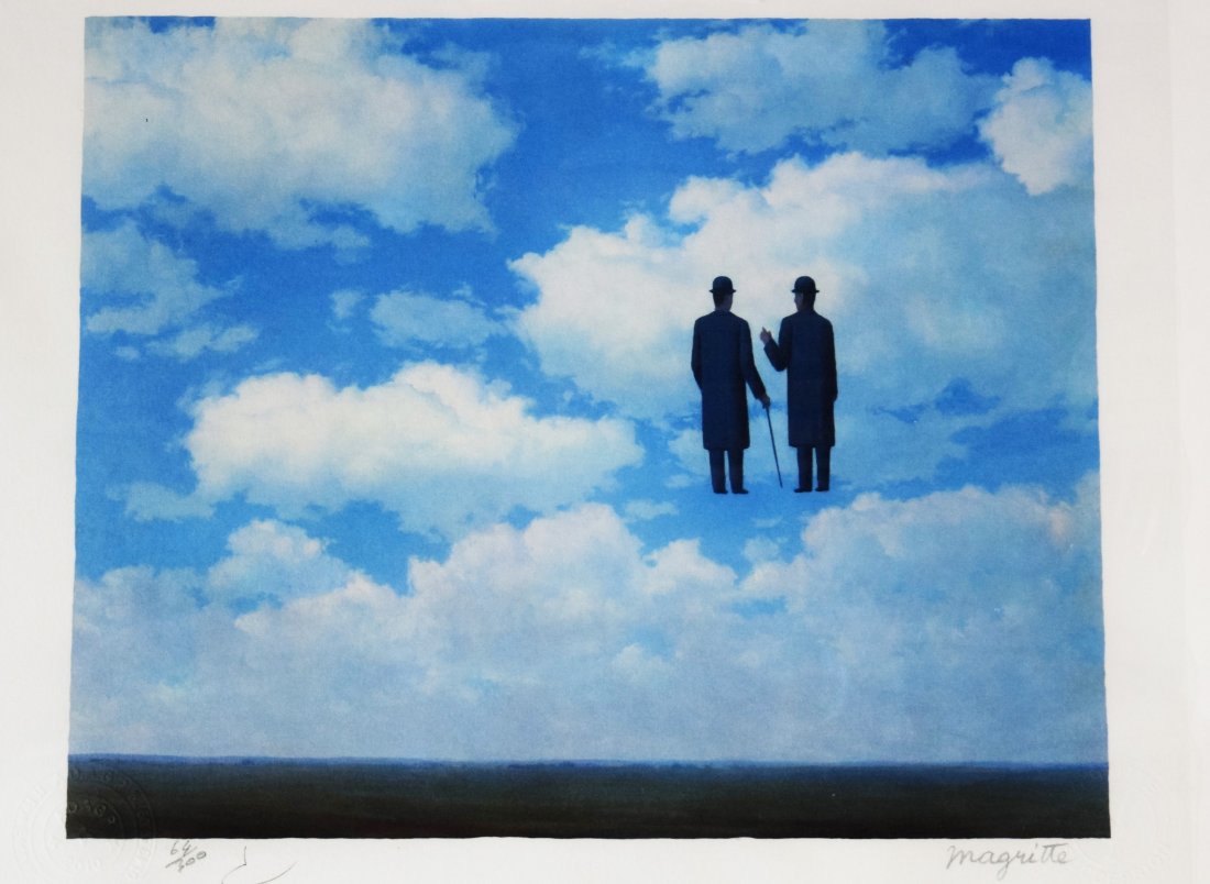 Rene Magritte (Belgian, 1898-1967): Medium: Lithograph. Signature: bottom right in pencil. Dimensions: 11 x 17 inches. Numbered from edition of 200.