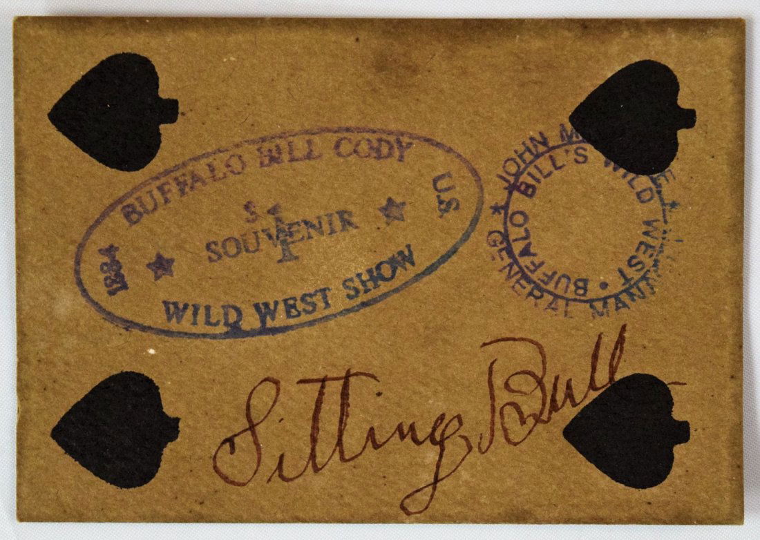 Buffalo Bill Cody Spade Card, Signed, Sitting Bull (1 of 4)