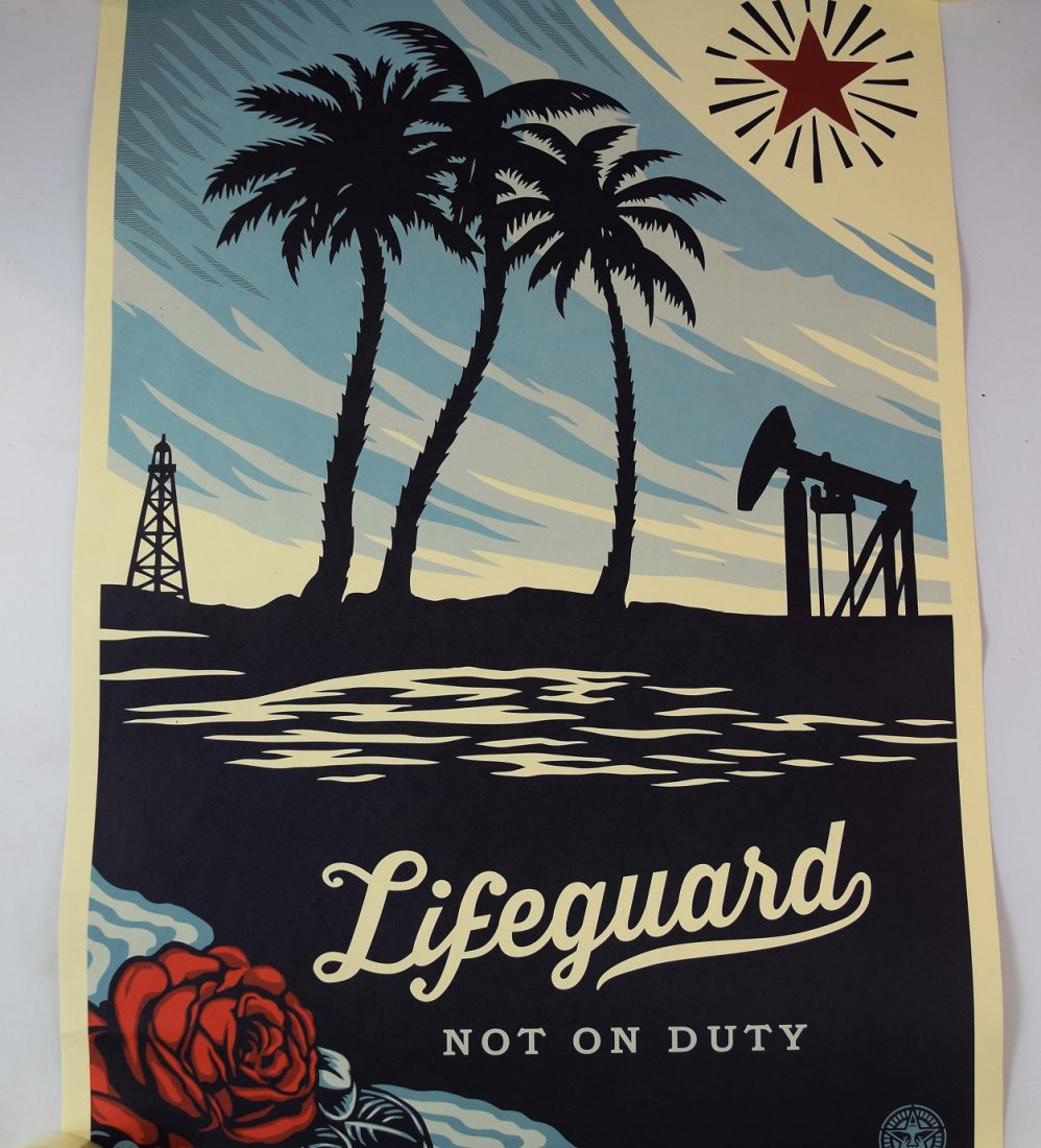Shepard Fairey, Signed Offset Lithograph, Lifeguard (1 of 3)
