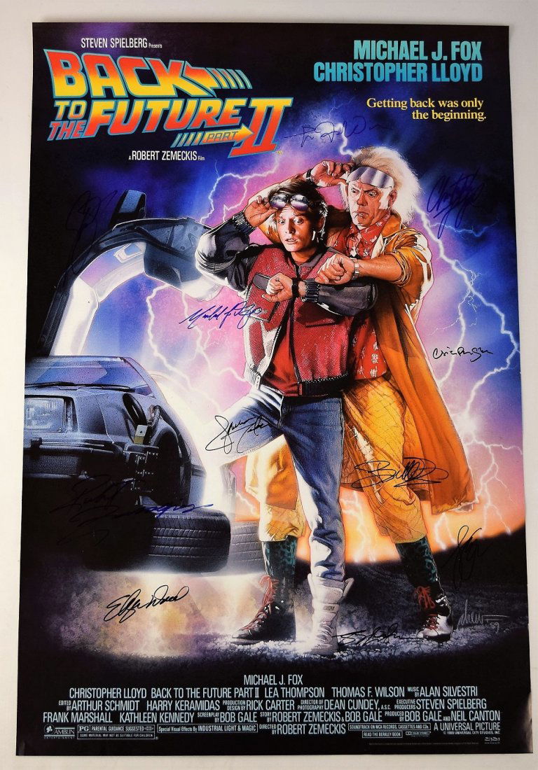 Back To The Future Cast Signed Movie Poster (1 of 8)