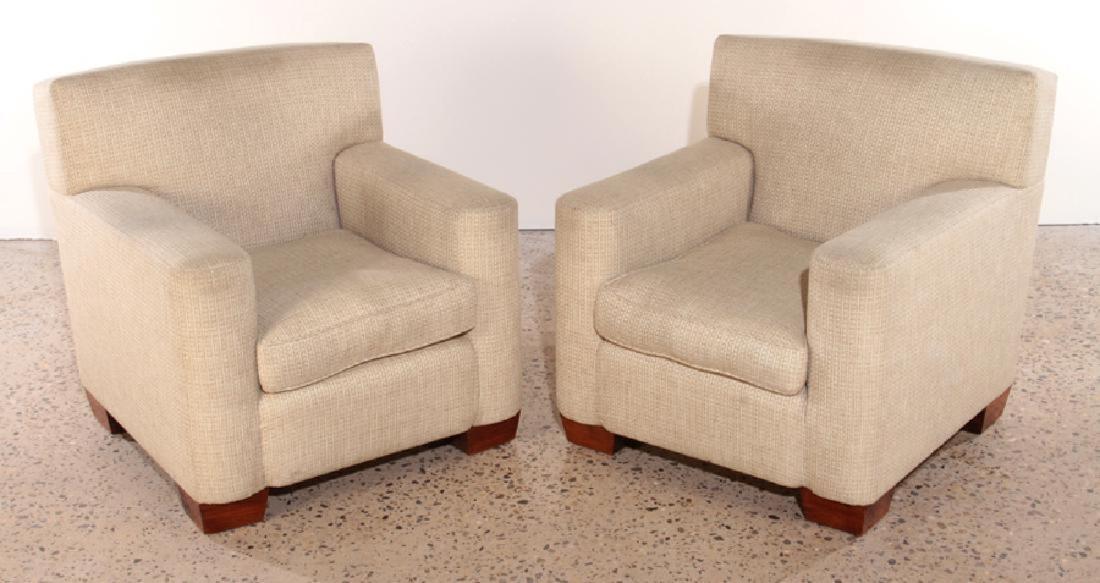 Pair of Jean Michel Frank style Club chairs by Peter (1 of 1)