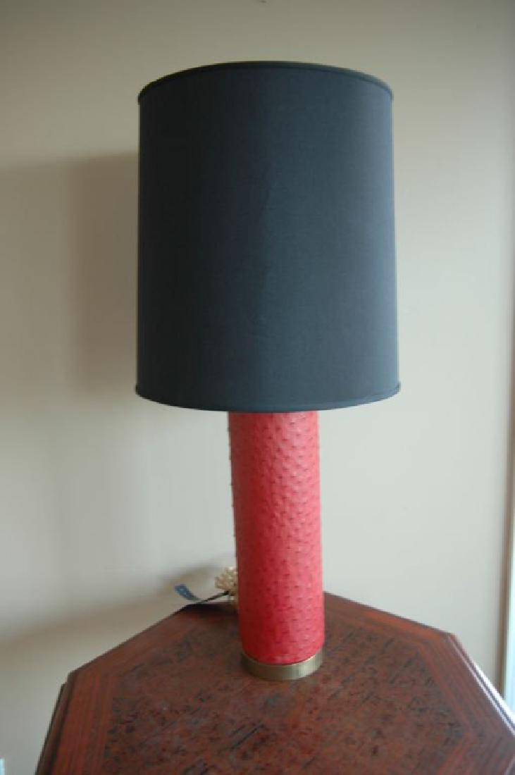 Unique Custom Red ostrich Lamp by Ralph Lauren (1 of 6)