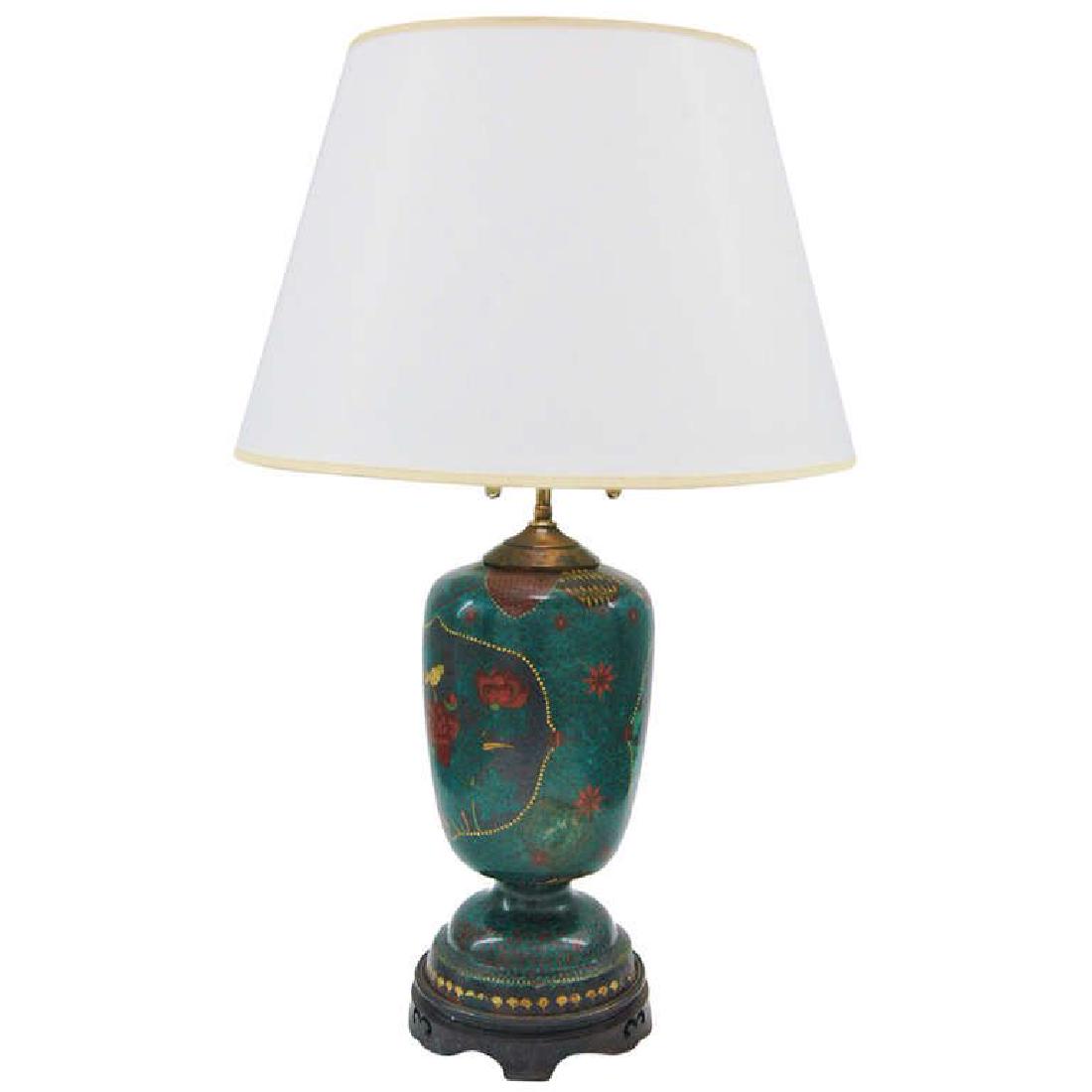 Cloisonne Footed jar Lamp (1 of 7)
