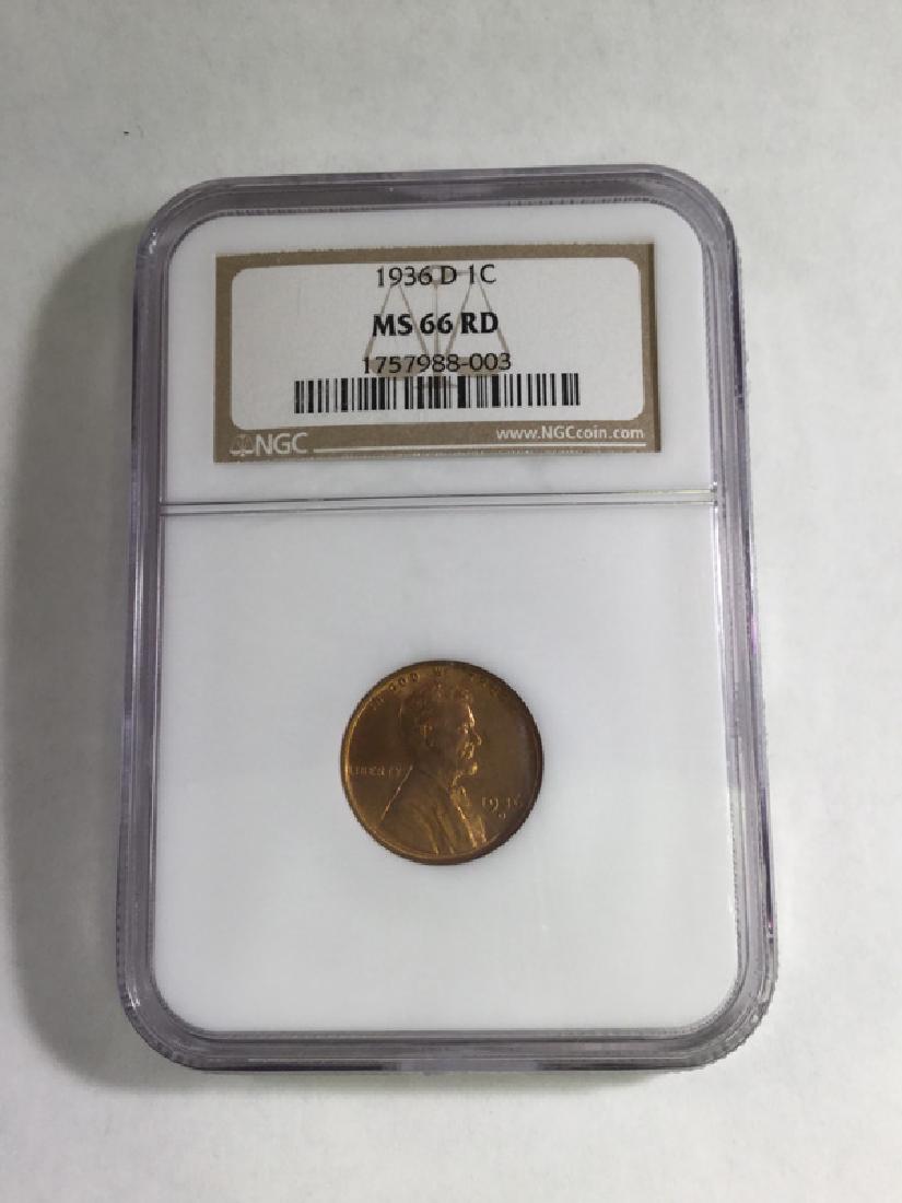 1936D 1 CENT LINCOLN PENNY MS66 RD (1 of 2)