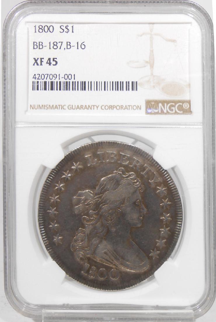 1800 DRAPED BUST 1 DOLLAR XF-45 (1 of 2)