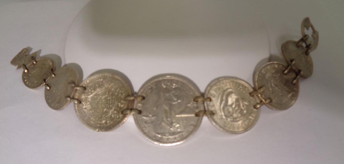 6 1/2" BRACELET MADE FROM SILVER COINS (1 of 2)