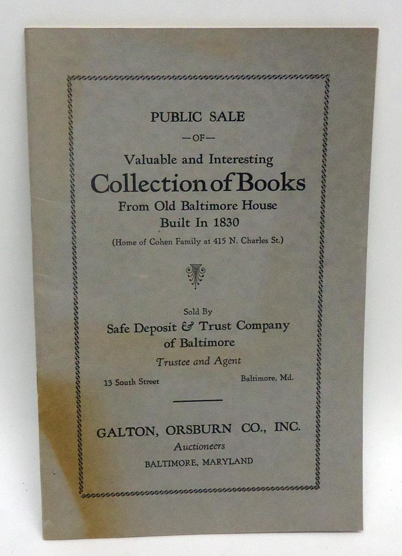 (6) PIECES BALTIMORE MARYLAND EPHEMERA: (1) 1938 Sterling silverware catalog by Samuel Kirk & Son; cover edges rough; (1) 1887 Semi-Centennial souvenir; toning and edge roughness, interior writing; (1) 1924 The Making of a Newspaper "The Su