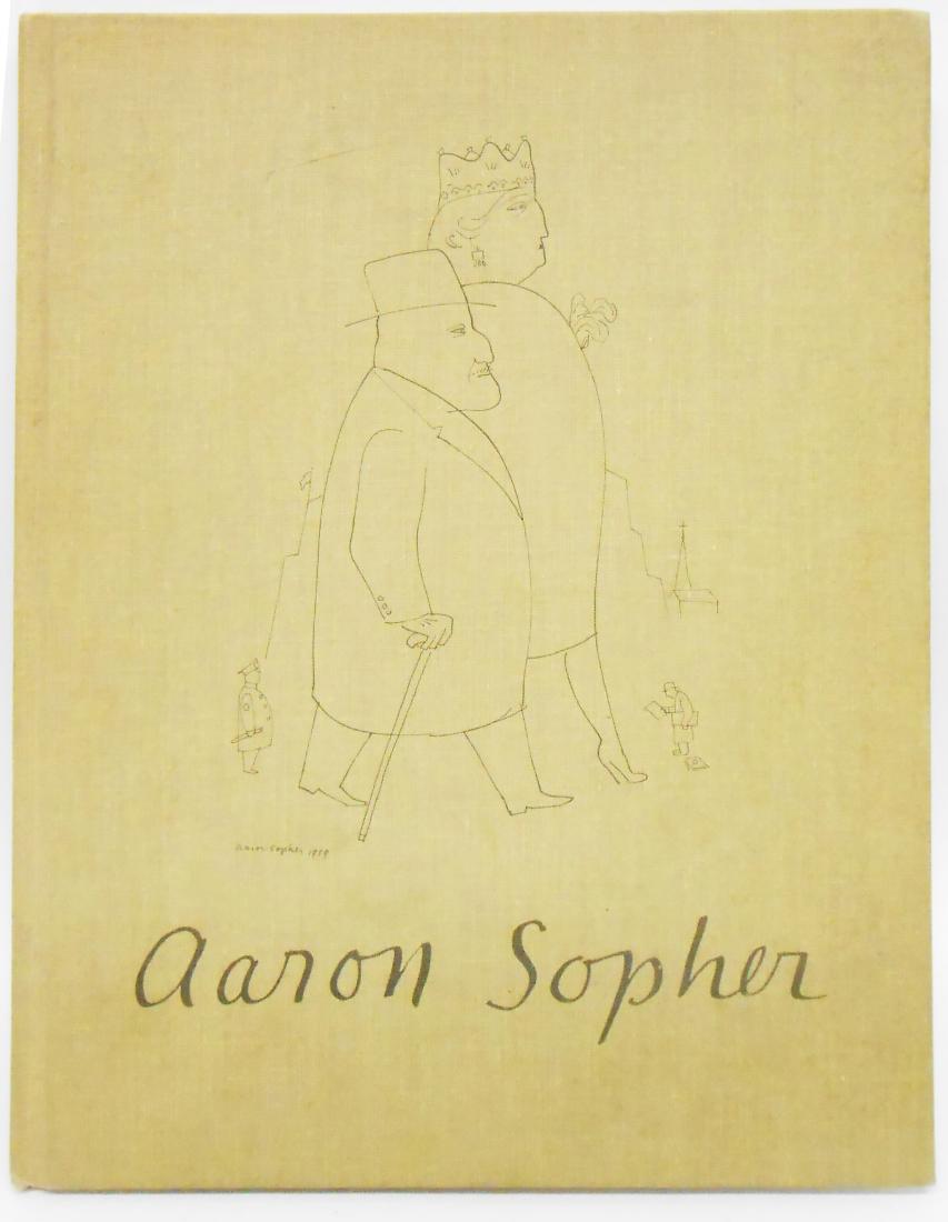 AARON SOPHER BOOK: Signed first edition; copywright 1960; signed Aaron Sopher, Baltimore 1964; also includes a David Paul Gallery card, signed by Sopher; 11 1/4" x 8 3/4", EX