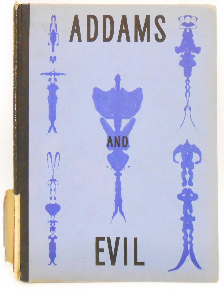 ADDAMS AND EVIL BOOK - CHARLES ADDAMS: New Yorker Cartoonist; First Printing, 1947; Random House - USA; some toning, cover edges and corners rough; binding partially torn; 12" x 9", G-VG