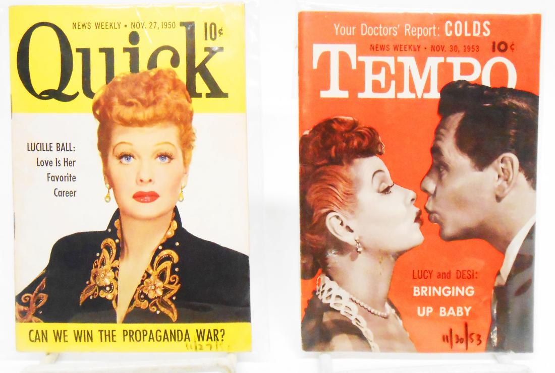 LARGE SELECTION OF TV & LUCY RELATED BOOKLETS: Includes: (4) Films in Review, June-July 1971 "Lucille Ball's Career to Date"; (2) Films in Review, April 1974, featuring Lucy on the cover; (2) Young Miss magazines, April 1969, "Lucy & Her Kids"; TV
