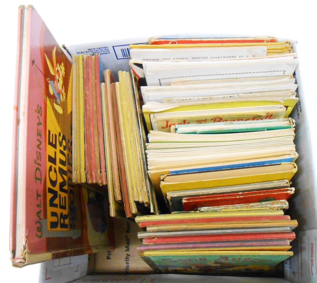 (66) HARD & SOFT BOUND CHILDRENS BOOKS, GOLDEN BOOKS: Includes: (23) 1950's Golden Books: Davy Crockett, Hansel & Gretel, Johnny's Machines, Activity Book -Trucks, Tin Woodman of Oz, Gene Autry, Little Lulu, Tom and Jerry meet Little Quack; lot also incl