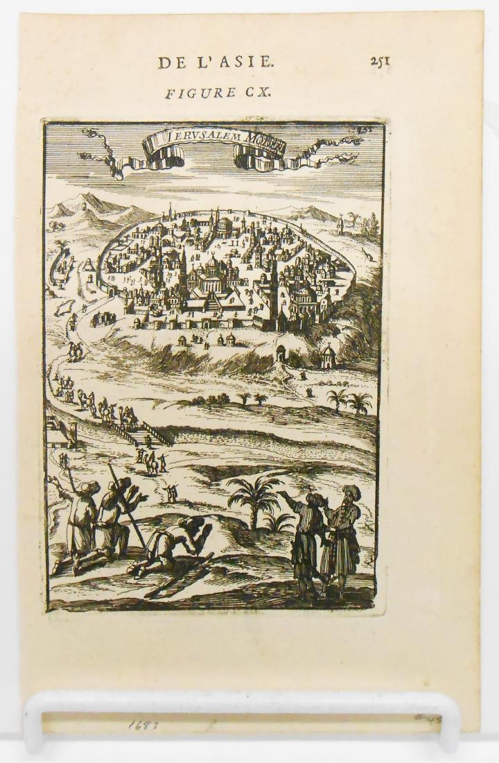 (8) 18TH CENTURY MAPS OF THE HOLY LAND: (6) black and white, "De l'Asie" with maps of Syria and Jerusalem, 8 1/4" x 5 1/4" and (2) hand colored,"Terra Sancta" and "Judee on Terre Sainte" 7" x 9" and 11" x 15 1/2"; also (1) hand colored map 