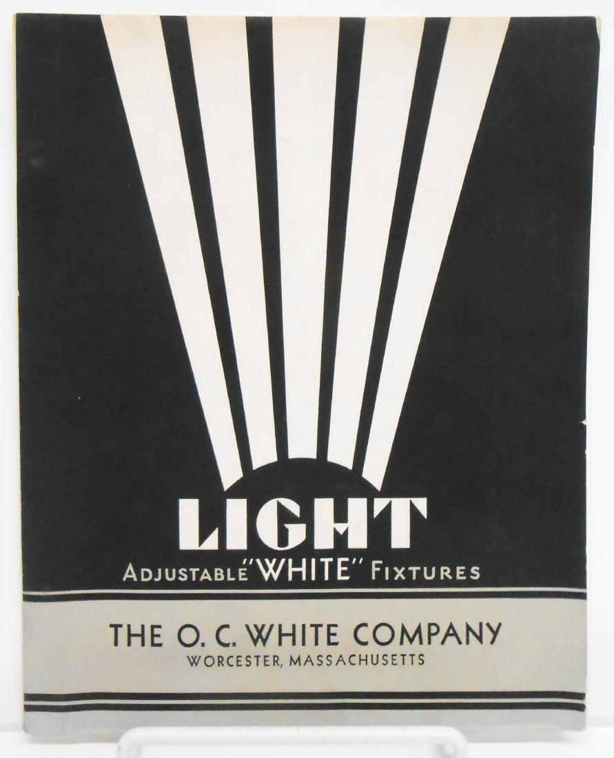 (5) INDUSTRIAL LIGHTING CATALOGS: Includes: (1) "Light Adjustable 'White' Fixtures" the O. C. White Company, 1930, includes price sheet and letter with envelope; (1) Lamp Parts Catalogue, Albany Steel & Brass Corporation , 1951; (1) C
