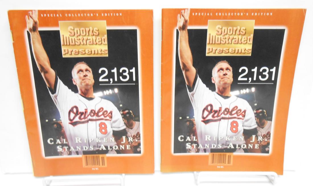 (12) BASEBALL & WORLD SERIES PROGRAMS & MAGAZINES: Includes: (7) World Series programs: 1976, 1977, 1978, 1979, 1980, 1985, 1989; (3) 1995 special collector edition Sports Illustrated, "2131 Cal Ripken Jr. Stands Alone"; (1) 1997 post season Divisiona