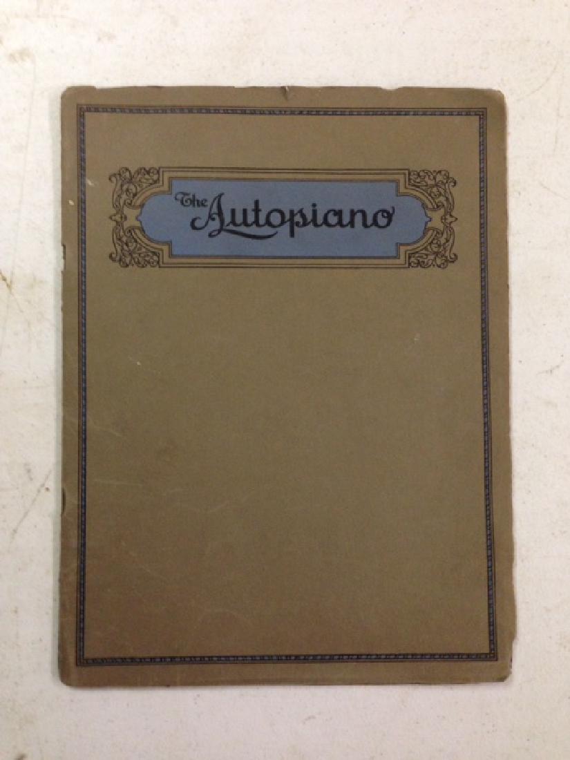 1923 AUTOPIANO PAMPHLET: Player piano with International Reputation; NY - Chicago - San Francisco - London - Paris; inside pages tell about the origins and the people and the organizations that used them, such as world famous
