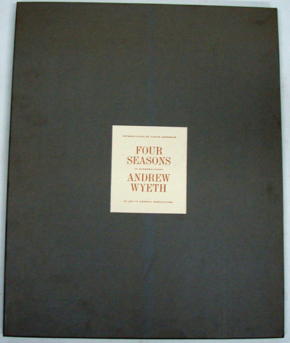 FOUR SEASONS - 12 REPRODUCTIONS - WYETH: "Four Seasons - 12 Reproductions" Andrew Wyeth; introduction by Lloyd Goodrich; an Art in America Publication; NY; boxed portfolio; box has some smudges; 18" x 14 1/2", VG-EX