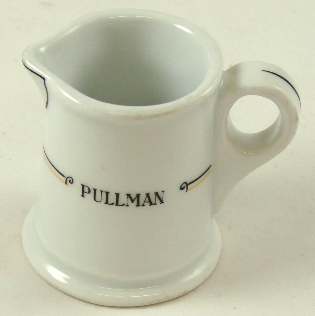 RAILROAD CHINA - PULLMAN CALUMET CREAMER: 1912 Bauscher, blue / Weiden; top marked; spout edge rough; H-2 1/4", VG-EX
