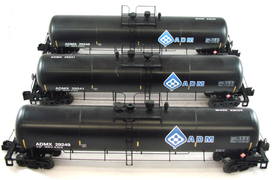 LIONEL ADM SCALE TANK CAR 3-PACK: 6-27992 30K gallon ethanol; original boxes; box: 17 3/4" x 12", VG-EX