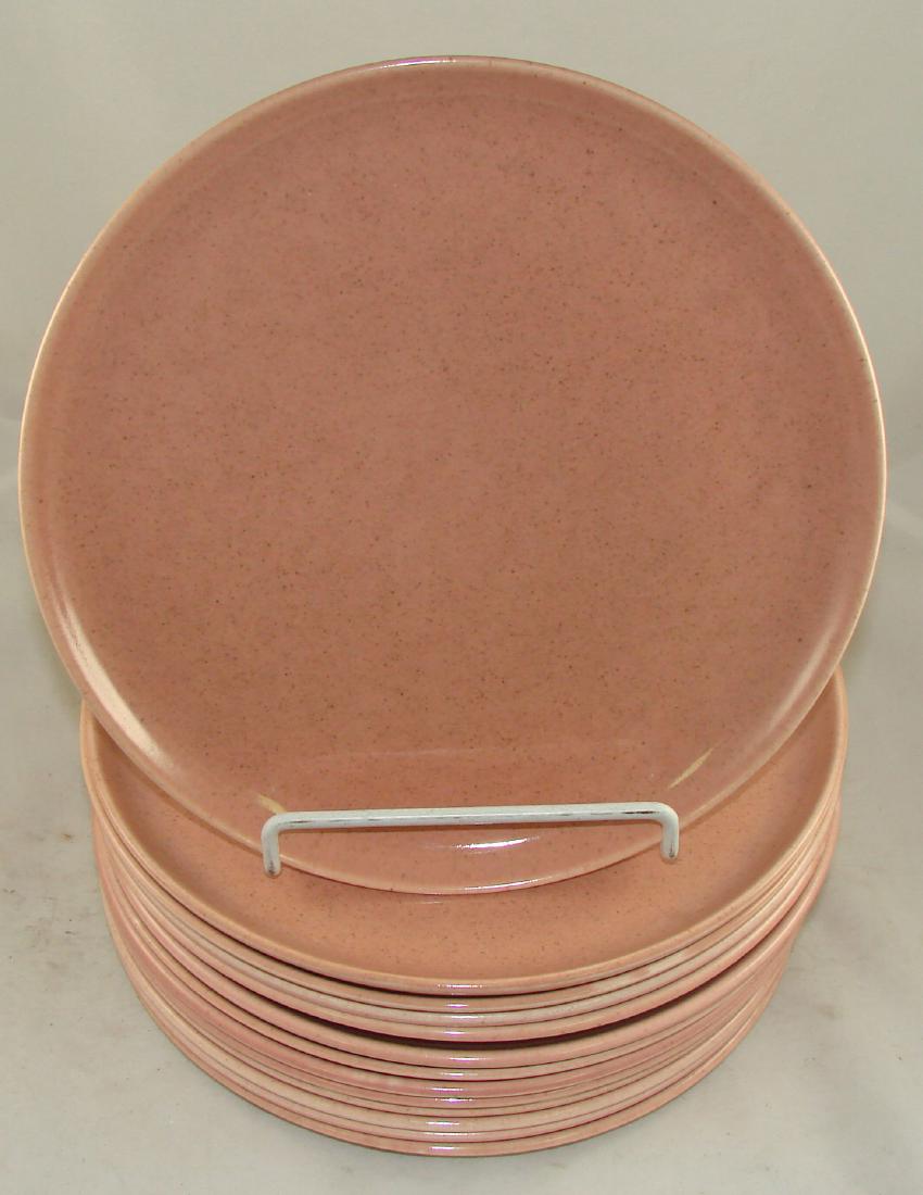 (13) RUSSEL WRIGHT CORAL DINNERPLATES: Glaze imperfections on undersides; Dia.-10", EX-NM