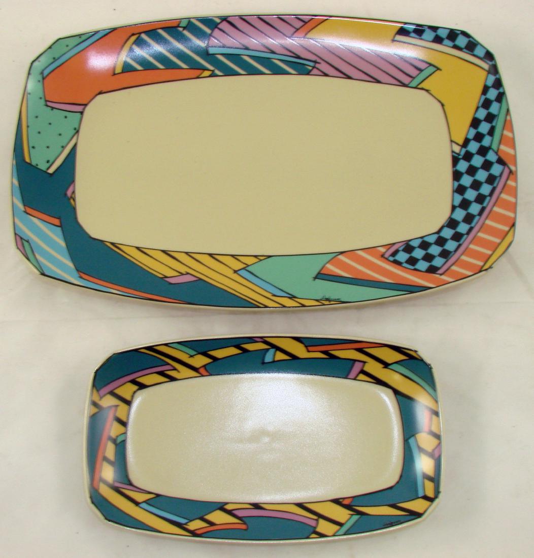 DOROTHY HAFNER FLASH ROSENTHAL PORCELAIN PCS (2): Platters; 8. Dorothy Hafner â€œFlashâ€ for Rosenthal Porcelain Platters; Longest L-14 1/8"