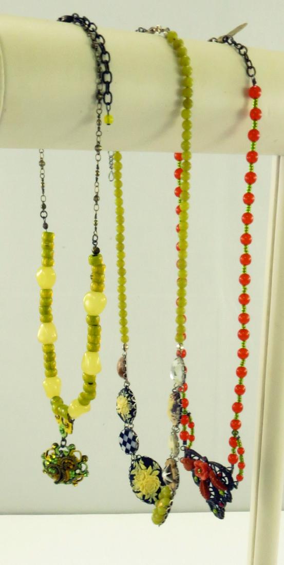 (3) VINTAGE INSPIRED BEADED COSTUME NECKLACES - (1 of 7)