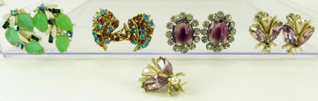 (4) PAIR COSTUME CLIP-ON EARRINGS + (1) EXTRA (1 of 4)