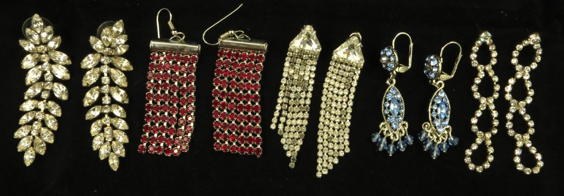 (5) PAIR VINTAGE RHINESTONE EARRINGS (1 of 6)