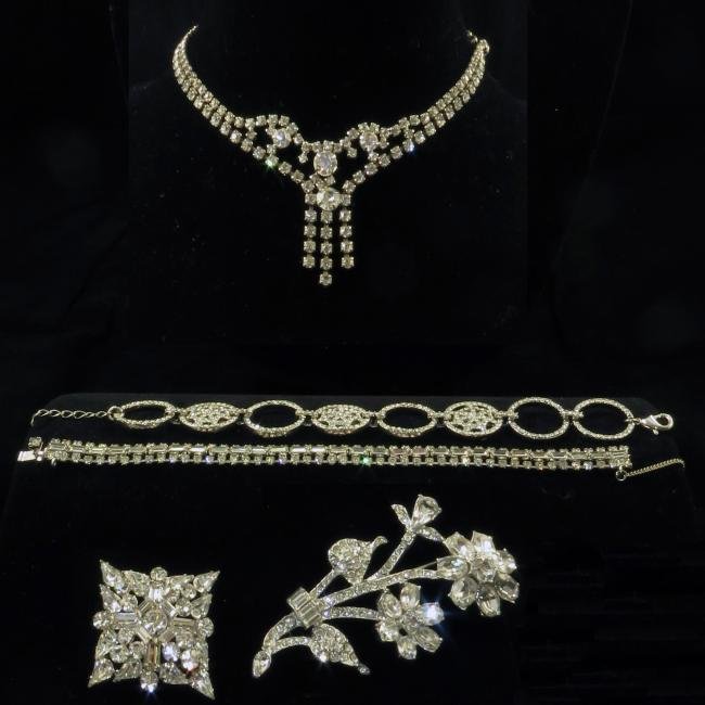 (6) PCS. CLEAR RHINESTONE JEWELRY (1 of 12)