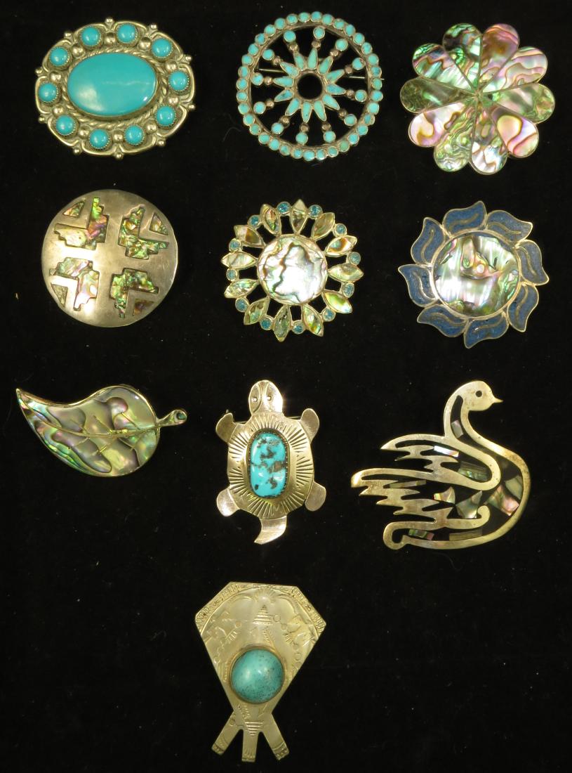 (10) PCS. MEXICO SILVER PINS (1 of 20)