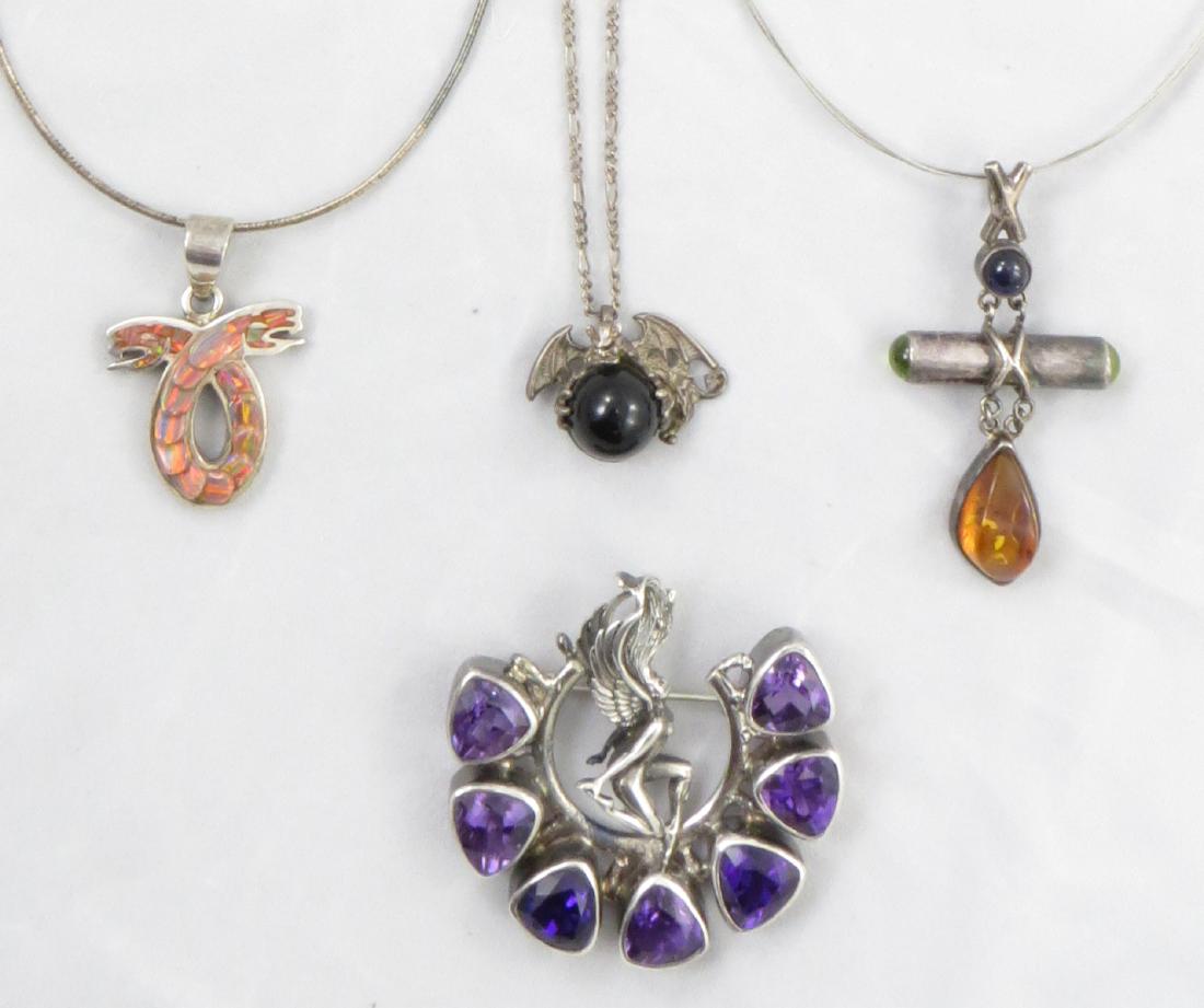 (4) PIECES CONTEMPORARY SILVERTONE JEWELRY (1 of 20)