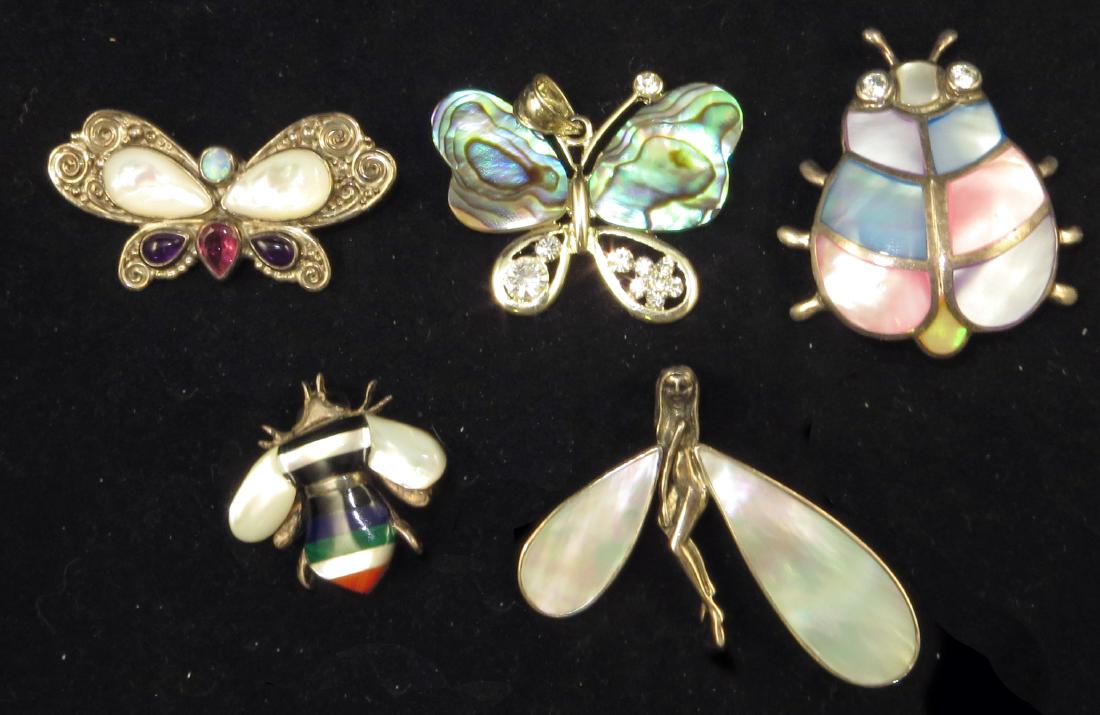 (5) SILVER-TONE INSECT INSPIRED JEWELRY PIECES (1 of 15)