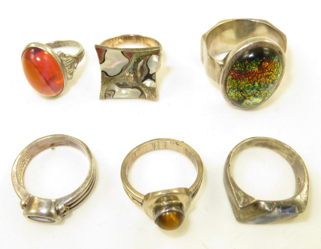 (6) STERLING and SILVER VINTAGE RINGS (1 of 20)