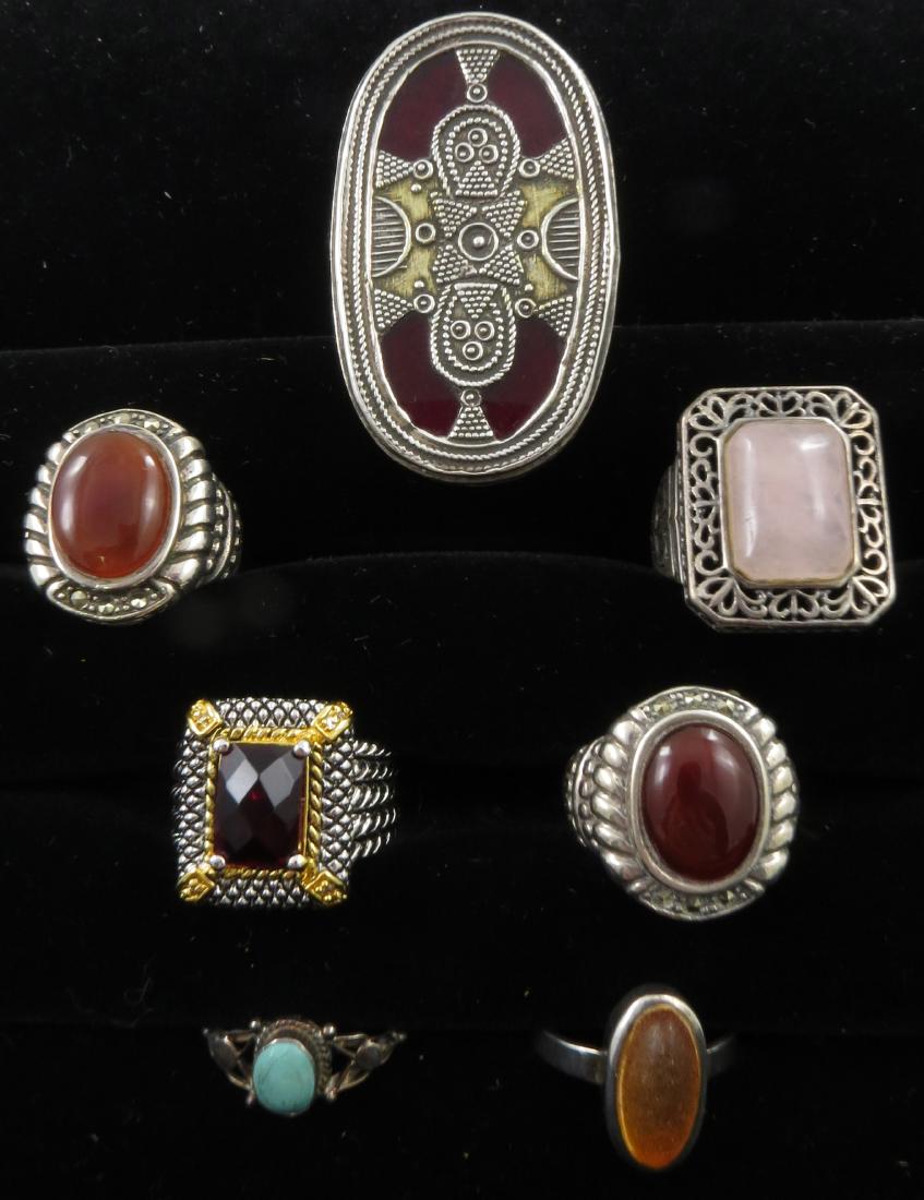 (7) SILVER VINTAGE RINGS (1 of 8)