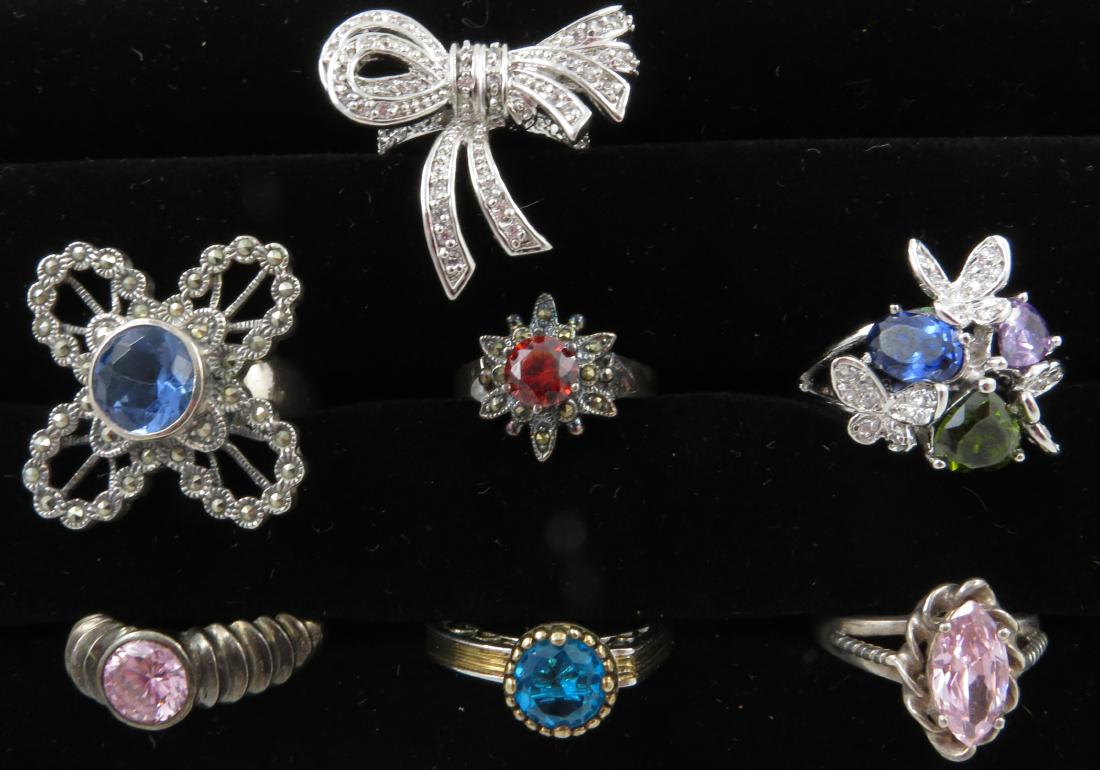 (7) SILVER VINTAGE RINGS (1 of 8)