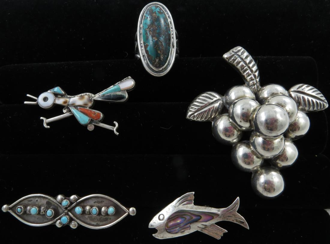(5) MEXICAN STERLING VINTAGE JEWELRY PIECES (1 of 3)