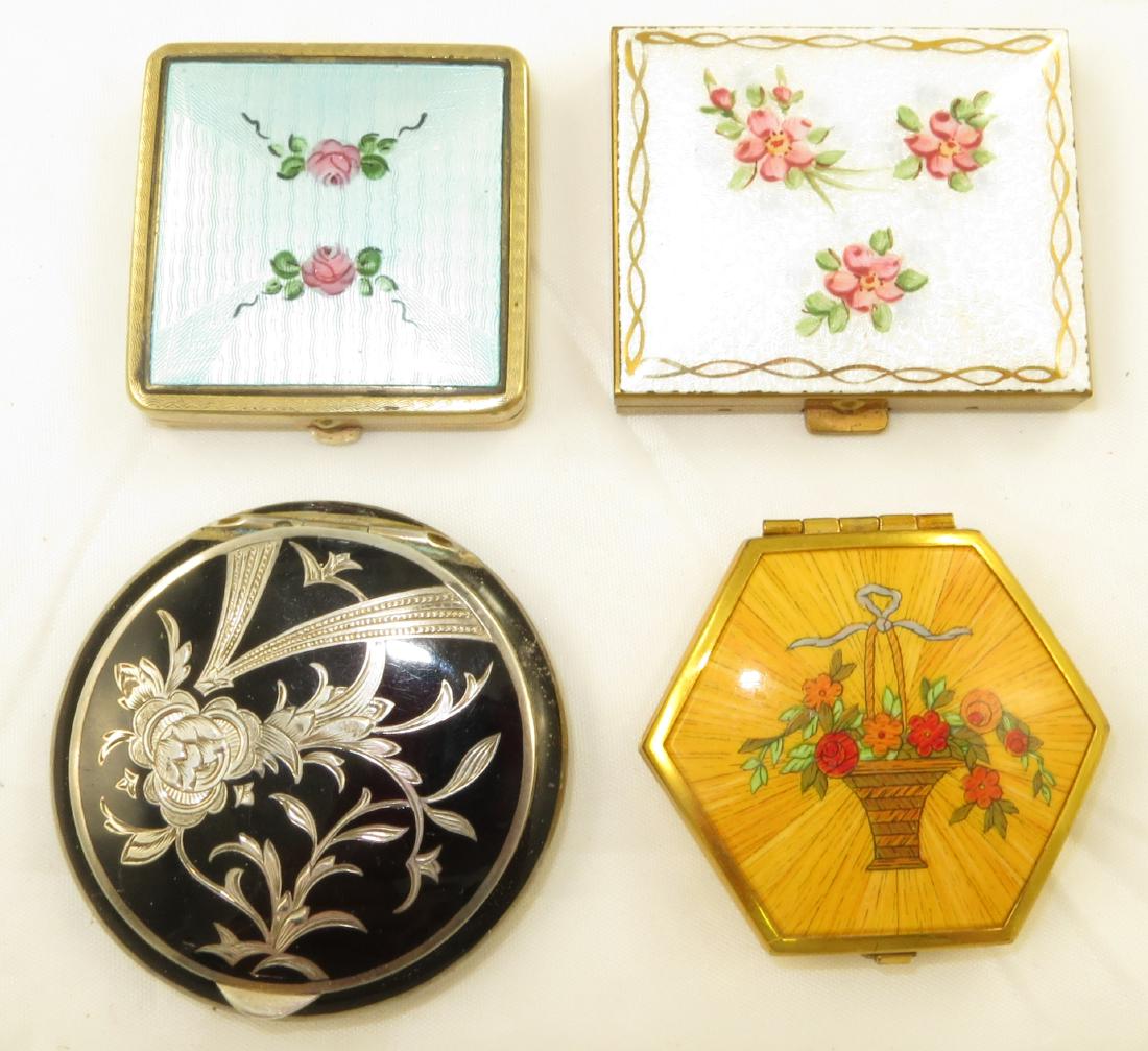 (4) VINTAGE FLORAL COMPACTS (1 of 18)