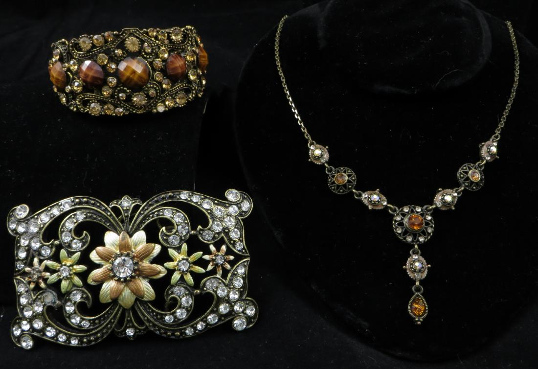 (3) PIECES AMBER/BROWN TONED COSTUME JEWELRY (1 of 10)