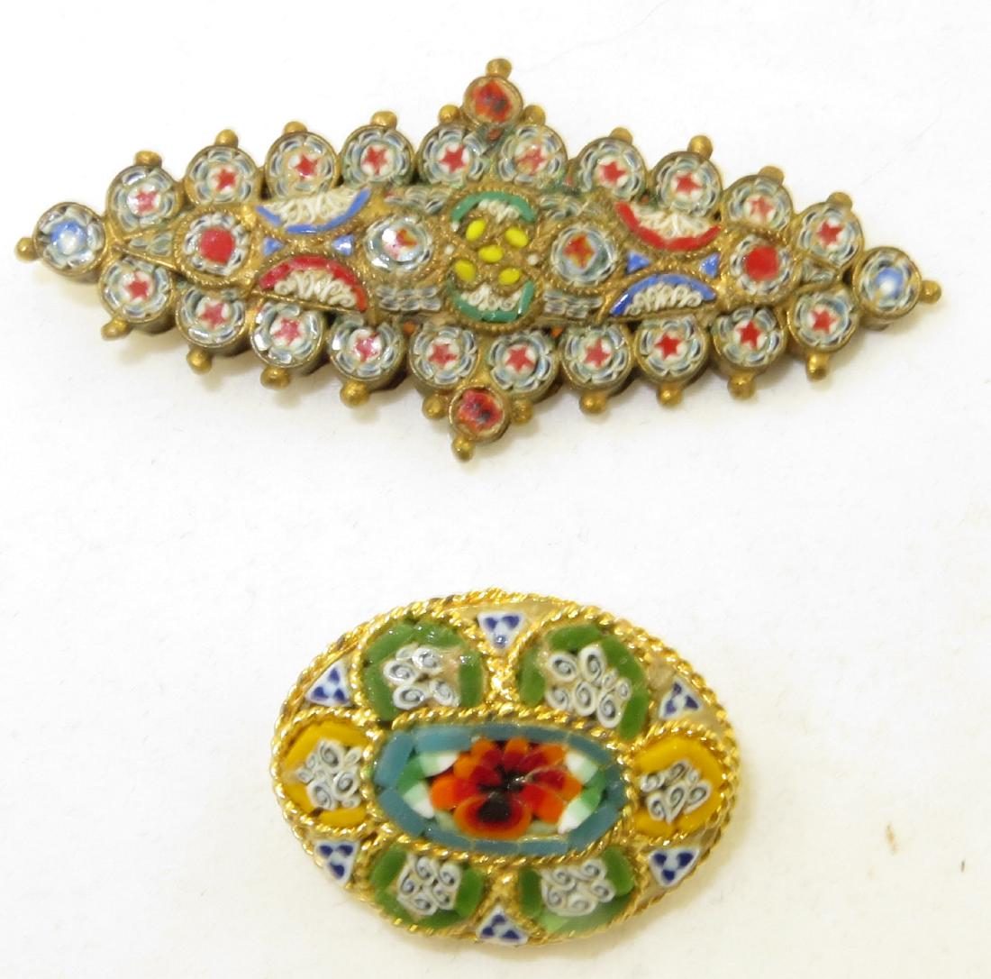 (2) ITALIAN MICROMOSAIC PINS (1 of 8)