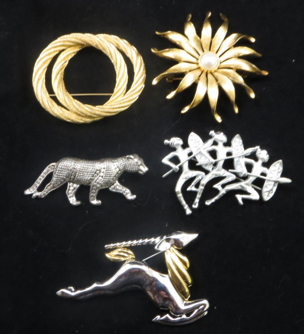 (5) COSTUME & DESIGNER BROOCHES (1 of 10)