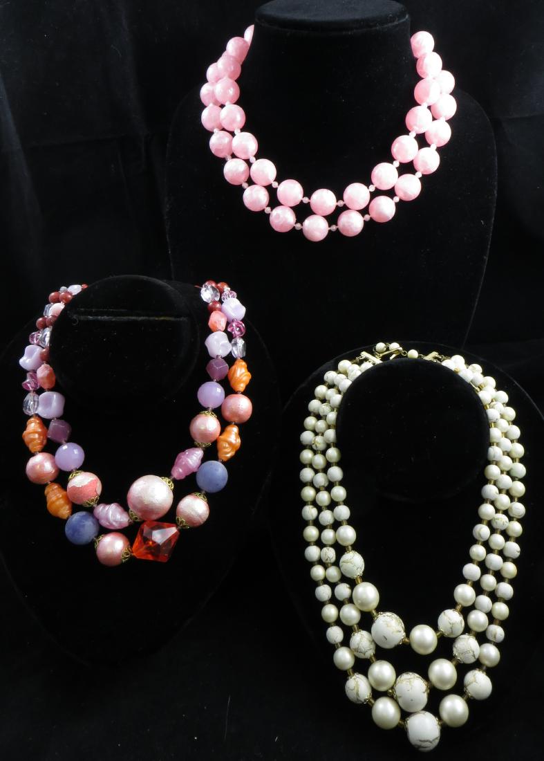 (3) VINTAGE BEADED NECKLACES (1 of 5)