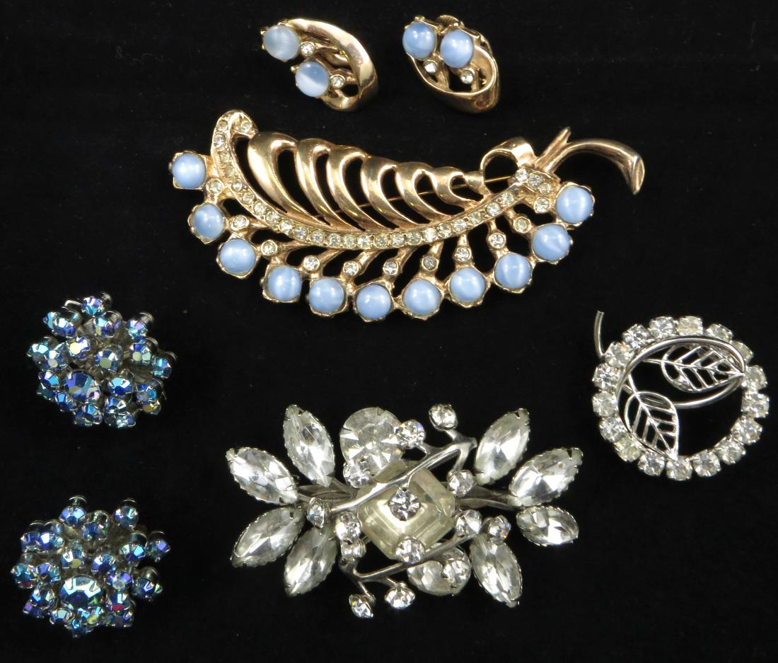 (5) PCS. RHINESTONE PINS AND EARRINGS (1 of 4)