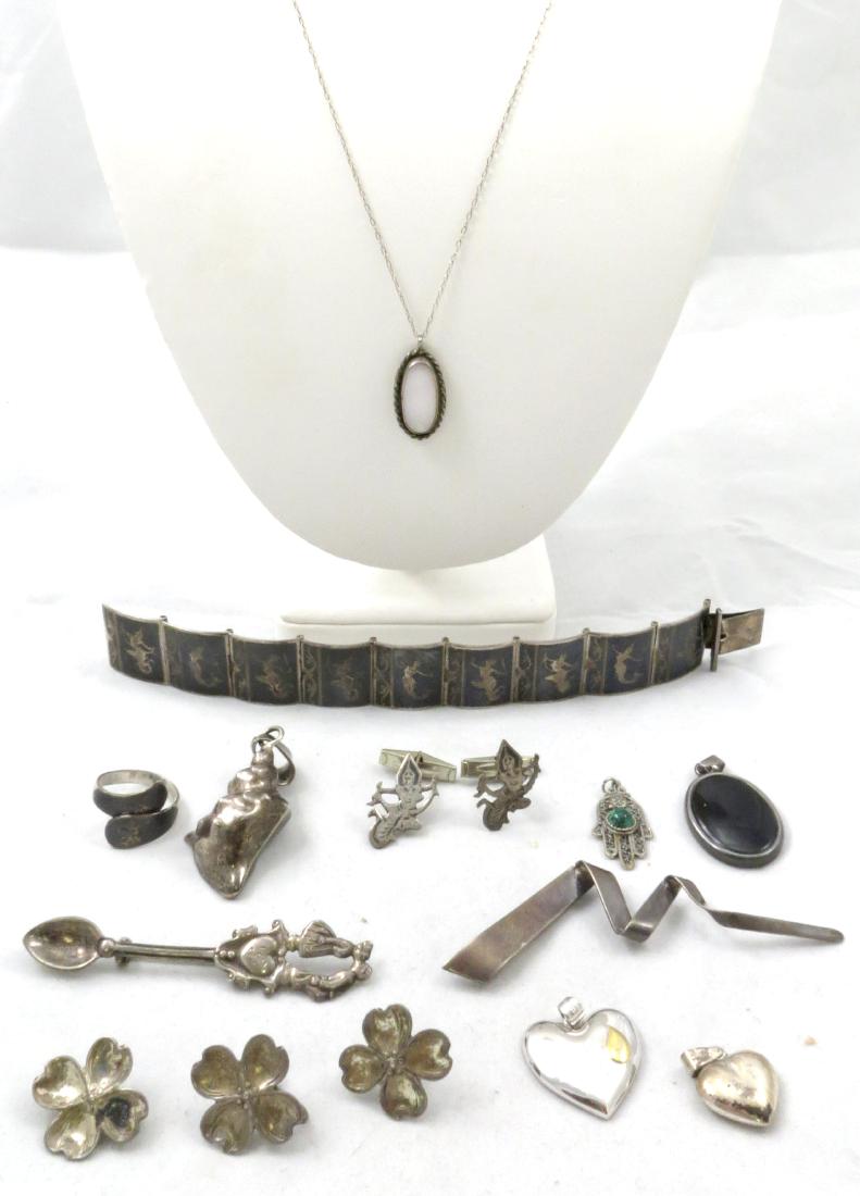 (13) PCS. STERLING & SILVER COSTUME JEWELRY (1 of 18)