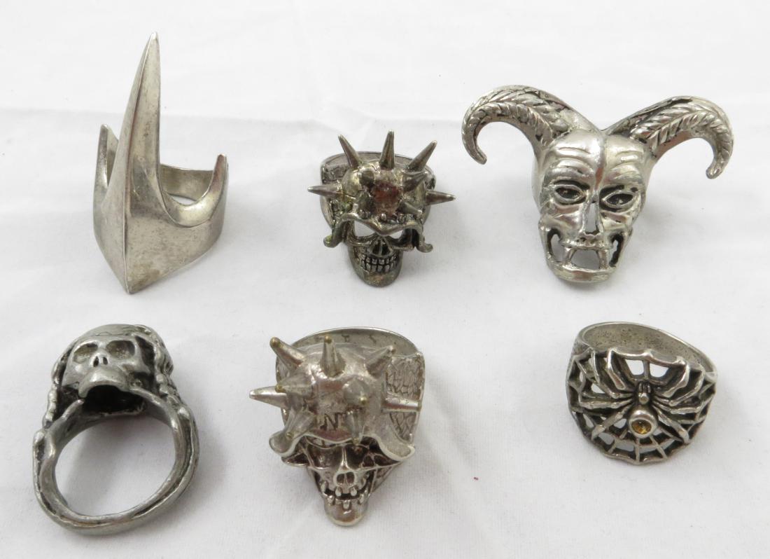 (6) MENS' LARGE "BIKER STYLE" RINGS (1 of 18)