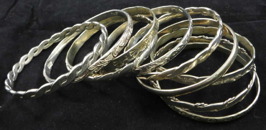 (10) STERLING BANGLE BRACELETS (1 of 5)