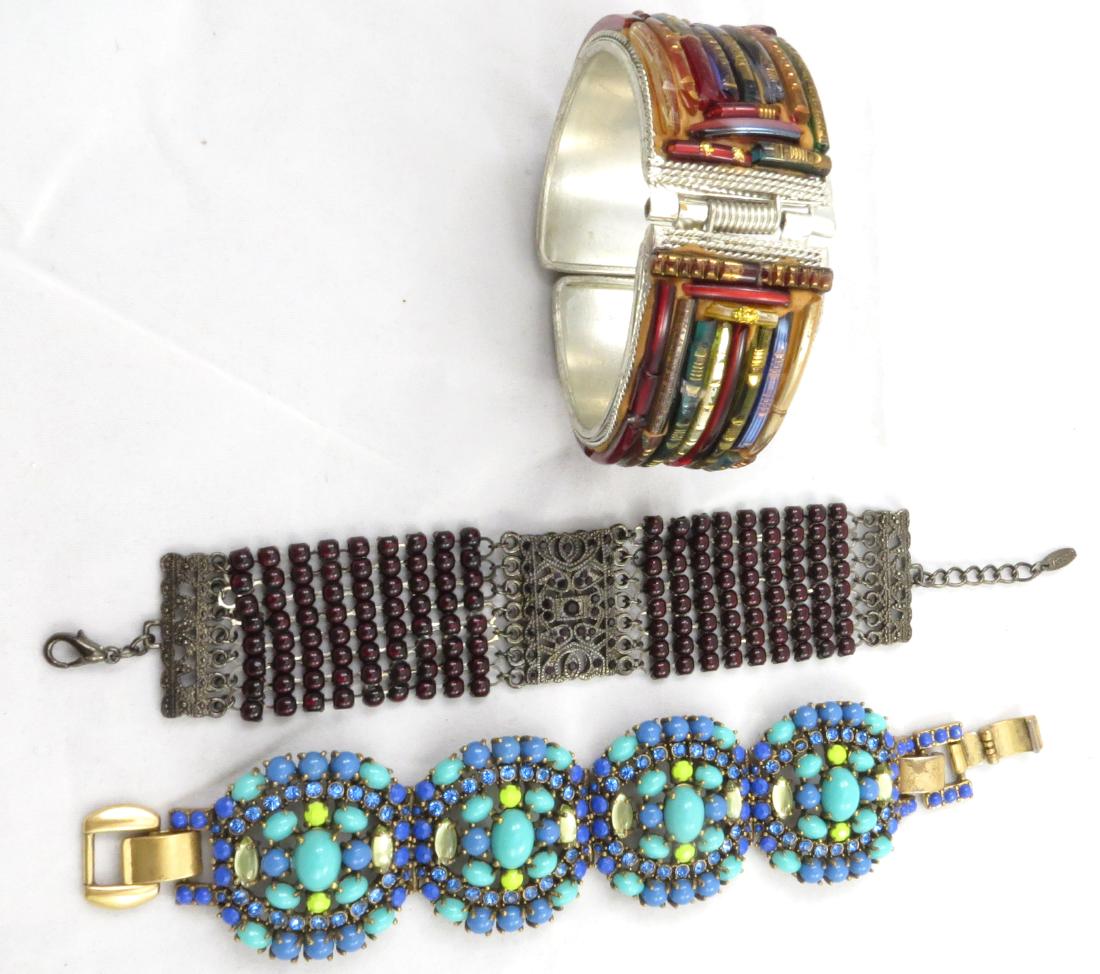 (3) CONTEMPORARY COSTUME BEADED BRACELETS (1 of 13)