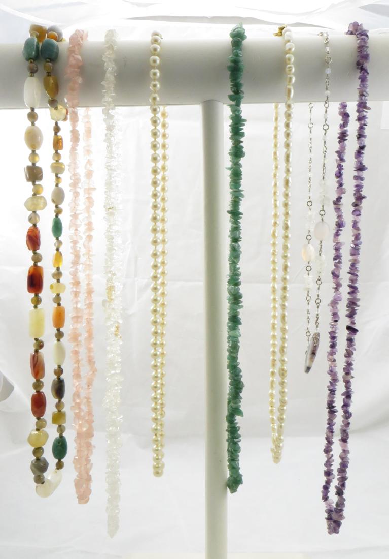 (8) FASHION NECKLACES - STONE & PEARL BEADS (1 of 20)