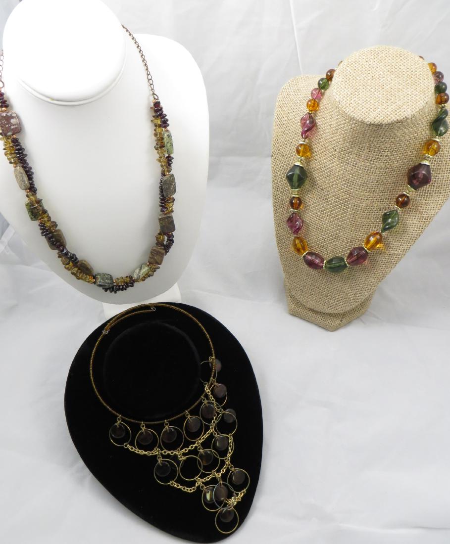(3) BEADED CONTEMPORARY COSTUME NECKLACES (1 of 4)