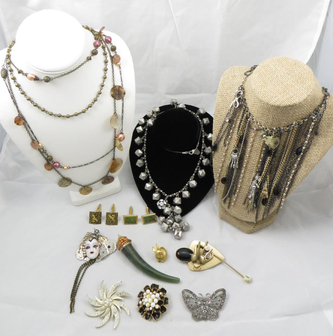 (12) PCS. ASSORTED COSTUME JEWELRY-CUFFLINKS, COVENTRY, (1 of 13)