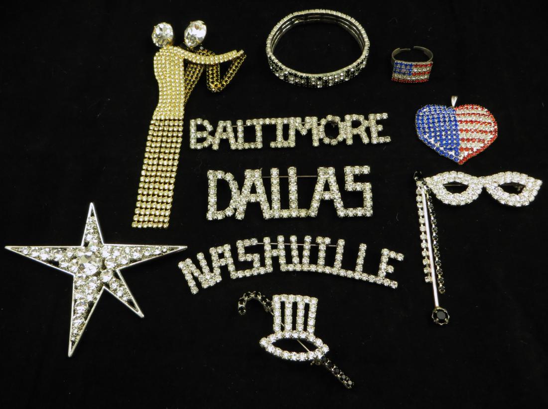 (10) PCS. RHINESTONE JEWELRY - NASHVILLE, BALTIMORE, (1 of 19)