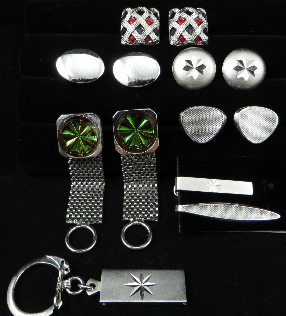 (5) MEN'S SILVERTONE CUFFLINKS SETS (1 of 4)